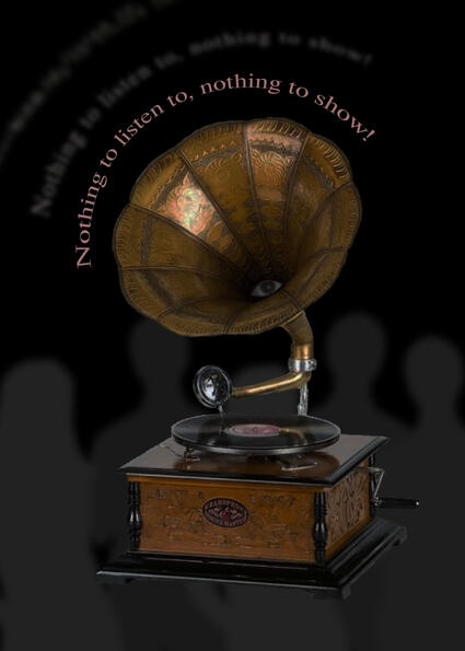 Nothing to listen to, nothing to show! Collage made by Patchanit Eva Berger. CC BY-NC-SA 4.0, https://creativecommons.org/licenses/by-nc-sa/4.0/